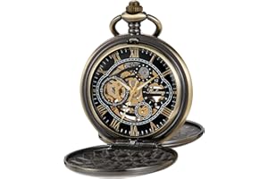 Tiong Double Hunter Mechanical Pocket Watch Full Luxury Silver Color Men Women Stylish Retro FOB Hand Wind Groom Groomsmen Wedding Pocket Watches Gift with Box