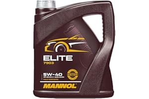 Mannol 5 Litres Elite 5W-40 Engine Oil 7903 ACEA A3/B4 Universal Ester Technology