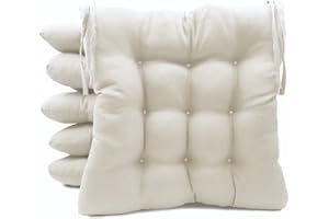 TIENDA EURASIA - Pack de 6 Cojines para Sillas de Terraza: Elegancia y Comodidad en Cada Asiento - Funda Lavable, Relleno Acolchado, 40 x 40 x 5 cm