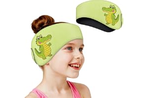 AMFUN Simpannband, neopren simpannband, halkfri, håller öronproppar för simning och andra vattensporter (grön, krokodil, L)