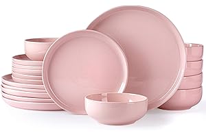 GBHOME Dinne Set for 6 People – 18 Piece Speckled Ceramic Plates and Bowls Sets Chip & Scratch-Resistant Modern Tableware | Dishwasher & Microwave Safe Dinerware