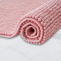 Tapis De Salle De Bain 2 Pièces DEXI - Chenille Super Absorbante - 50x80 Cm - Antidérapant Et Lavable En Machine