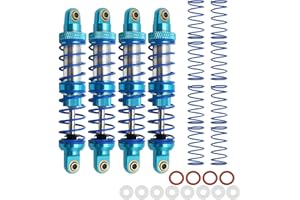 RXZIXYL Paquete de 4 amortiguadores delanteros y traseros RC de 70 mm, 80 mm, 90 mm, 100 mm, 110 mm, 120 mm, amortiguador de resorte axial SCX10 para 1/10 RC Crawler Car AXI03007 RBX10 D90 TRX4 (azul