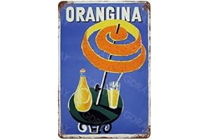 GDRAY Orangina Plaque en métal Vintage publicitaire Cadeau pour Homme Caves, café, Bar, pub, bière, décoration Murale