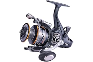 Sougayilang - Moulinet de pêche à la Carpe 5+1 blindé en Acier Inoxydable BB - Drag en Fibre de Carbone pour pêche en Direct