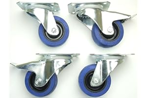 SL-ROLLEN 1 Satz 80mm Blue Wheels Lenkrollen Transportrollen mit/ohne Bremse 140kg / Rad - INDUSTRIEQALITÄT (2x Brems + 2x Lenk)