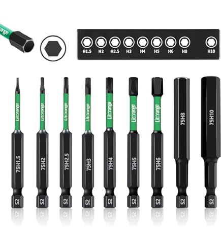 Set 10 Punte Esagonali Per Avvitatore 100 Mm - Acciaio S2 Con Testa Magnetica Per Vitri