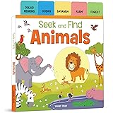 Seek And Find - Animals : Early Learning Board Books With Tabs [Board book] Wonder House Books