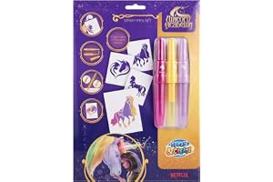 Unicorn Academy Spray Pen Set | Maskpennor och stenciler för sprutning | kreativ airbrush målningsset för barn