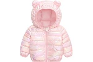 Baogaier Bebé Niños Chaqueta Invierno, Impermeable cortavientos Brillante Sólido Niña Niño Abrigo Plumifero con Capucha y bolsillos, Ligero Deportiva Infantil Ropa 1-5 Años