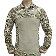 H World EU Men's Tactical Combat Hunting Military Long Sleeve Shirt with Zipper MC