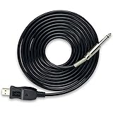 3 Mètres Câble Guitare-USB Cable, Adaptateur Jack USB Cable, Real Tone Cable, Guitare Basse vers PC Interface de Connexion Co