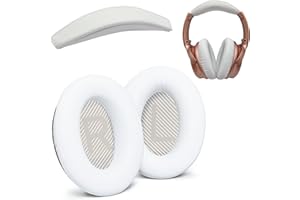 AHG ACCESSORY HOUSE GLOBAL Zamienne nauszniki QC35 / QC35 ii i opaska na głowę QC35 / QC35 ii opaska na głowę V3 poduszka kompatybilna ze słuchawkami Bose QuietComfort 35 (QC35) i Bose QuietComfort 35 ii (QC35 ii) (biały)