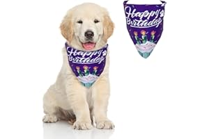 Andiker Welpe Geburtstag Bandana, schöne Happy Birthday Hund Schal, Verstellbarer Hund Schal, geeignet für kleine und mittlere Hunde (Blau)