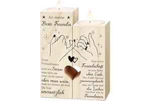 ‎VETBUOSA Beste Freundin Geschenke, Geschenk Freundin Weihnachten, Freundinnen Geschenk, Kerzenständer Xmas Geschenke für Freundin, Geburtstagsgeschenk Beste Freundin, Freundschaft Kerzen, BFF Geschenk