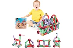 TINCAI 42pcs Magnetic Balls and Rods Set,Magnetic Building Blocks for kids, Preschool Developmental STEM Toys for Boys & Girls,Upgraded Strong Magnetic Sticks and Balls