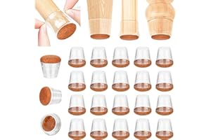 shirylzee 20 pièces Protection Pied de Chaise Silicone Chaise Casquettes Pieds avec Feutre Protecteur Pied de Meubles pour Protéger Les Sols des Rayures et du Bruit (20Pcs Clear, Fit:15-21mm)