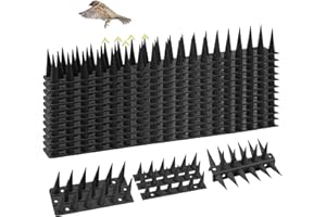 KOKMEYA Spighe per uccelli, 13,2 m, dispositivo deterrente per uccelli, piccioni, picchi, scoiattoli, procioni, gatti, deterrente per uccelli, in plastica, per esterni, patio, tetto, davanzale, fascia