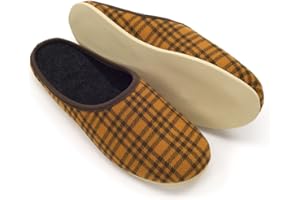 Pantoffelmann Camelhaar Slippers with Rubber or Felt Sole, Breathable Felt Slippers in Eastern Striped Pattern, Slippers Felt Warm & Comfortable, Slippers for Men & Women