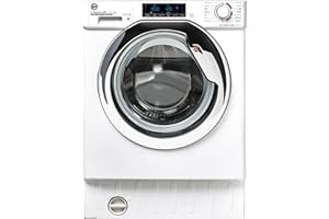 Hoover H-WASH/DRY HBDOS 695TAMCE-80 Integrated Washer Dryer, 9Kg Wash+5Kg Dry, 1600 Rpm, 12 Programmes, 3 Drying Levels, White with Chrome door