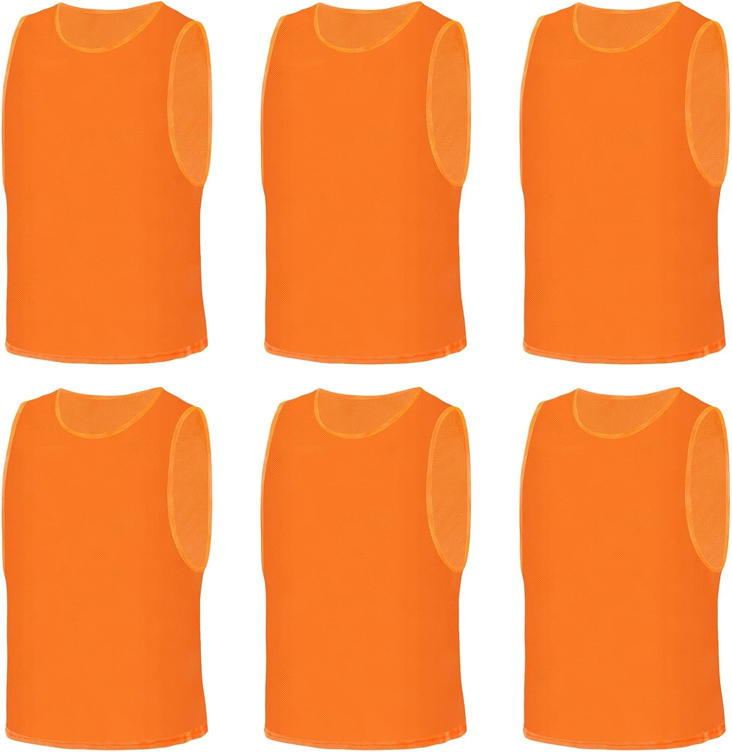 AUYAO Petos Futbol, 6Pcs Petos Futbol, Petos de Fútbol Niños, Chaleco de Entrenamiento de Malla Transpirable, Camisetas Deportivo para Balón de Fútbol Baloncesto
