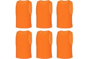 AUYAO 6Pcs Adult Kids Team Training Vest Breathable Mesh Scrimmage Sleeveless Training Pinnies Training Bibs Quick-Dry Sport Bibs Sport Practice Vest