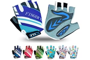 ‎LOVMEAD LOVMEAD Fahrradhandschuhe Kinder Fingerlos für Jungen Mädchen Alter 4-12, MTB Handschuhe Paar Mädchen Jungen Outdoor Sport Rennrad Fahrrad Bike Halbfinger Handschuhe Frühling Sommer