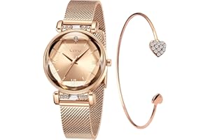 CIVO Orologio Donna Acciaio Inossidabile Set Orologi Donna Analogico Elegante Polso Orologio Stelle Donna Orologio Bracciale Donna Quarzo Regalo Donna