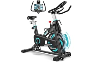 Heimtrainer Fahrrad mit Magnetwiderstand für Zuhause, Riksion Ergometer Hometrainer mit LCD-Monitor und Tablet-Ständer, FitnessFahrrad bis 160 kg Belastbar, Trainingsgeräte für Das Ausdauertraining