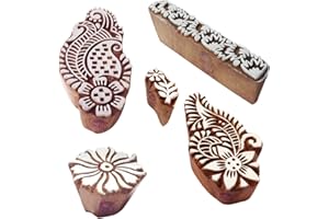 ROYAL KRAFT Designer Pattern Doigt et Damassé Bois Impression Blocs (Set de 5)