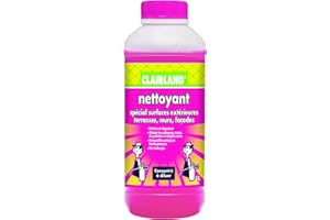 CLAIRLAND Bidon Nettoyant spécial surfaces extérieures Terrasses, Murs, Concentré, Dose d’emploi : 1L/50m², 1 L, CLAIRDETER10, Vert