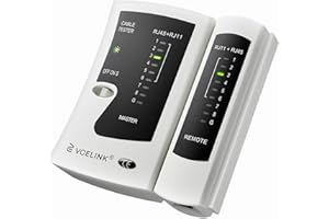 VCELINK Tester Cavi di Rete GJ468, Tester RJ45 Professionale POE, Test Ethernet per RJ45/RJ11/RJJ12, Grigio