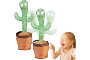Playtastic Kaktus: 2er-Set singende, nachsprechende & tanzende Kakteen, 2 Modi, Batterie (Interaktives Kaktus-Spielzeug, Interaktives Kakteen-Spielzeug, Mikrofon)
