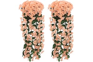 Fycooler Guirlande de Fleurs - Artificielles Suspendu Fleur Artificielle Guirlande/Fleur Glycine/Glycines Artificielles/Fleurs Artificielles Mural/90cm/Décoration de Fête/Décoration Mariage-2 Pack