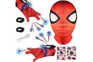 STFYUG Set di 2 Launcher Glove, Guanti Spiderm Bambino, Spararagnatele Spiderm, Spara Ragnatele Spiderm, Spiderm Glove Launcher Set, Spiderm Web Launcher, Spiderm Giocattolo, Giochi Spiderm