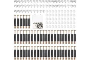 BNNRJIA 50 Set di 3 in 1 Eccentrica Connettore per Mobili, include Connettore Eccentrico Raccordi a Camme, M6x40mm Bulloni Giunzione Eccentric Dadi Tasselli e Viti di Fissaggio per Armadio Guardaroba