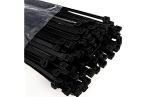 enTie Black Cable Ties 4.8mm x 300mm Nylon 66 UL Approved [100 Pack] [300mm x 4.8mm]