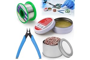 BHHTBB Solder with Flux Soldering, Lead-Free Soldering Wire, Soldering Grease Soldering Tip Cleaner Soldering Accessory Set, Soldering Flux Soldering Wire, Soldering Iron Accessories for Repair, Electric
