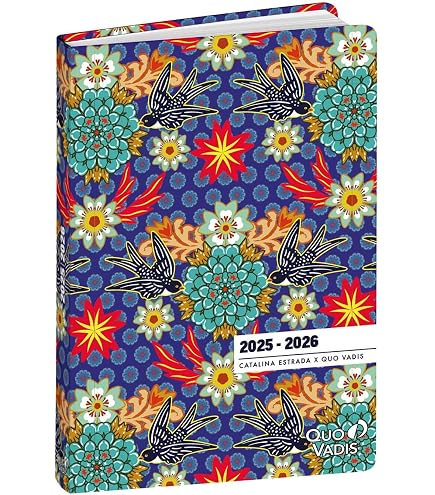 Agenda Scolaire Quo Vadis 2025-2026 - Trinidad Journalier Multilingue - Format 12x17 Cm - De Août à Juillet - Couverture Colorée