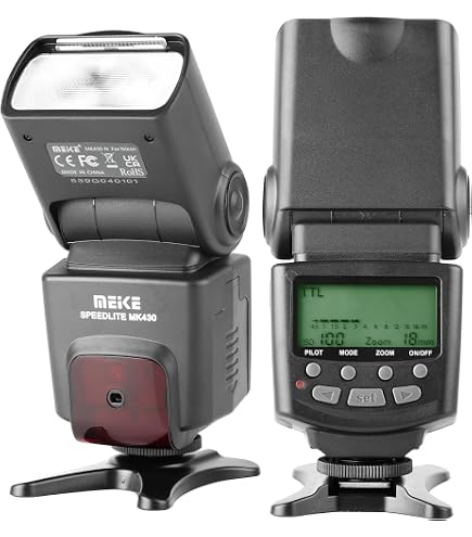 Flash Nikon SB-500 - Speedlight I-TTL Avec LED Vidéo - Nombre Guide 24 (ISO100) - Compatible Commande Sans Fil Intégrée - 10