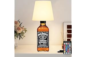 SONVIEE Lampada da Tavolo con Telecomando Senza Fili Variabile Ambiente RGB Cambiamento Colore Ricaricabile Altezza Regolabile Bottiglia Lampada Da Comodino