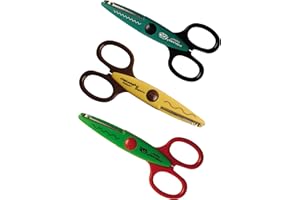 Fiskars Set di forbici per bambini con le creature della palude, 3 Pezzi, 13 cm, Per destrorsi e mancini, A partire da 4 anni, Acciaio inossidabile/Plastica, Verde/Turchese/Giallo, Kidzors, 1003845