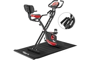 ‎KM KM FIT KM Fit 2in1 Heimtrainer Fahrrad mit LCD-Display | Fitnessbike klappbar | Hometrainer 16 Widerstandsstufen | Handpulssensoren | inkl. Bodenschutzmatte & Handy- Halterung