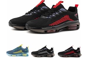 Hitmars Chaussure Running Homme Basket Course Sport Tennis Fitness Chaussures de Sport Gym Outdoor Casual Respirante Confort Sneakers Homme Noir Bleu Rouge EU 39-48