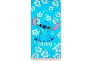 Primark Home - Toalla Playa Lilo y Stitch para niño y niña - 100% Algodon - Tamaño 140 x 70 cm. Color Azul - Toalla Playa Piscina