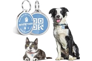 MYPETAGS Medagliette per cani, Medaglietta Cane Personalizzata, Scansiona tag ID per animali domestici con codice QR, Display informativo Unico | Modificabile
