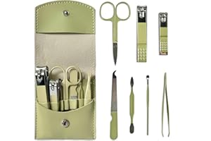 ‎LAC FOR YOU LAC FOR YOU Maniküre Set 7-teilig – Professionelles Nagelset und Pediküre Set für Damen und Herren, Nageletui – Grün