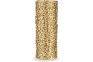 cobee Cordoncino oro 1 mm, filo dorato metallizzato, 100 m, per fai da te, non elastico, per bricolage, matrimoni, decorazioni, confezioni regalo (1 mm)