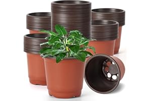 Stormshopping 120 Pcs Plant Nursery Pots, 4 Inch/10 cm Small Plant Seedling Pots with Labels Plastic Plant Flower Pots with Drainage Holes Indoor Outdoor for Succulent Cutting Transplanting
