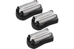 KAXAY Pack of 3 Replacement Shaving Heads Compatible with Braun Series 3, 32B Razor Heads Replacement Blades Blades Razor Head for Series 3 3000s, 3010s, 3040s, 3050cc, 300s, 310s etc (32B, Black)